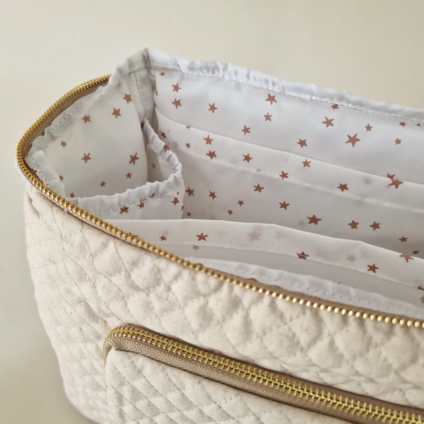 Quilted Stroller & Crossbody Bag - Natural Linen/Cotton Blend - Petit Filippe