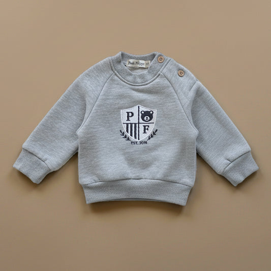 Sweatshirt - Varsity Crest - Grey - Petit Filippe