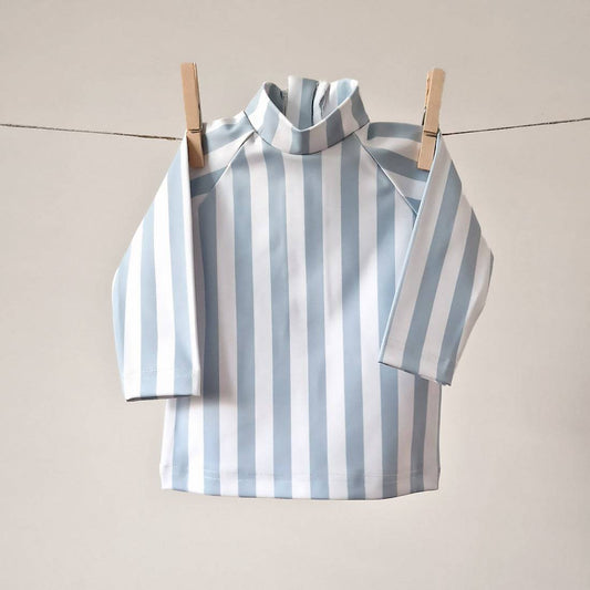 Baby Swim Shirt - UPF50+ - Misty Blue Striped - Petit Filippe