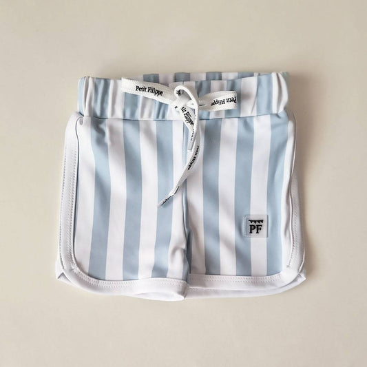 Baby Swim Shorts - UPF50+ - Misty Blue Striped - Petit Filippe