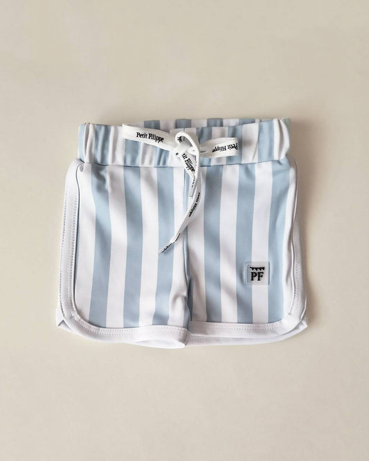 Baby Swim Shorts - UPF50+ - Misty Blue Striped - Petit Filippe