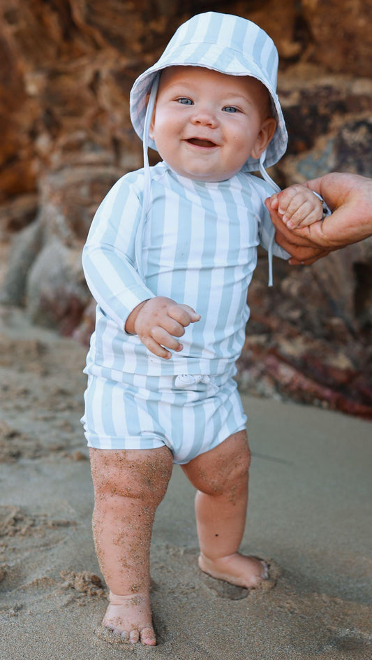 Baby Swim Pants - UPF50+ - Misty Blue Striped - Petit Filippe