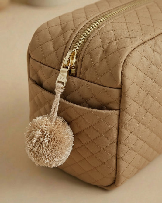 Quilted Toiletry Bag - Beige - Petit Filippe