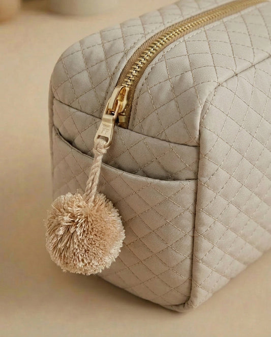 Quilted Toiletry Bag - Oatmeal - Petit Filippe
