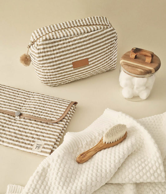 Quilted Toiletry Bag - Striped - Petit Filippe