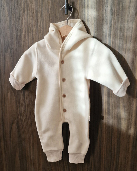 Merino Wool Fleece Overall - Natural - Petit Filippe