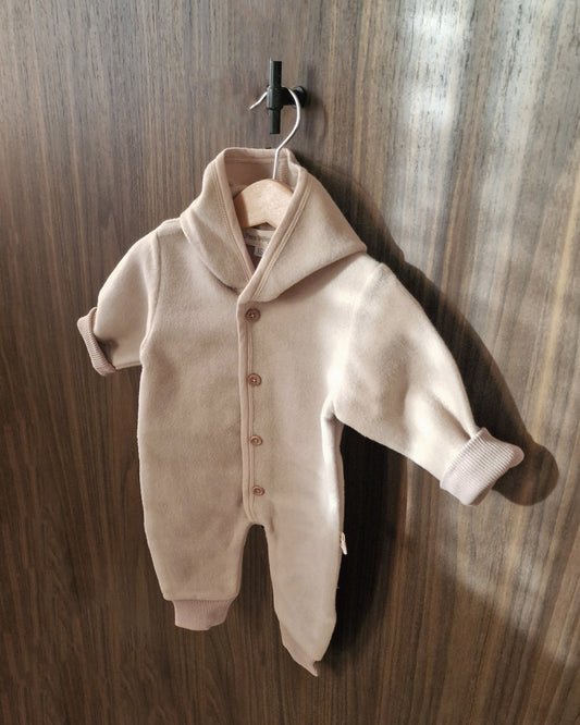 Merino Wool Fleece Overall - Oatmeal - Petit Filippe
