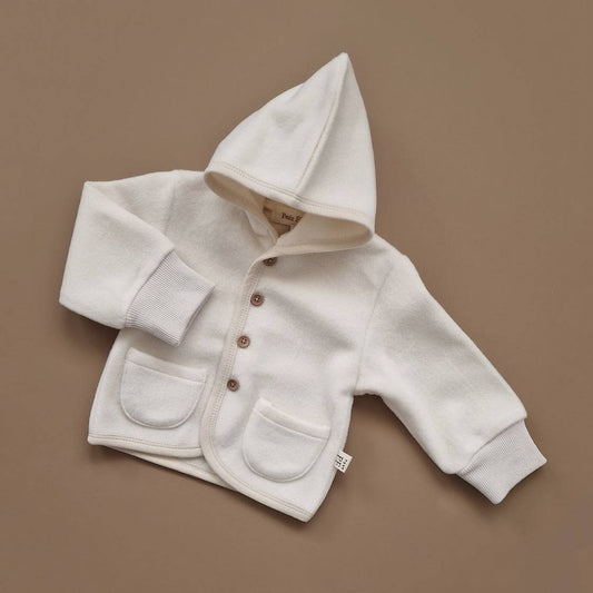 Merino Wool Fleece Jacket - Natural - Petit Filippe