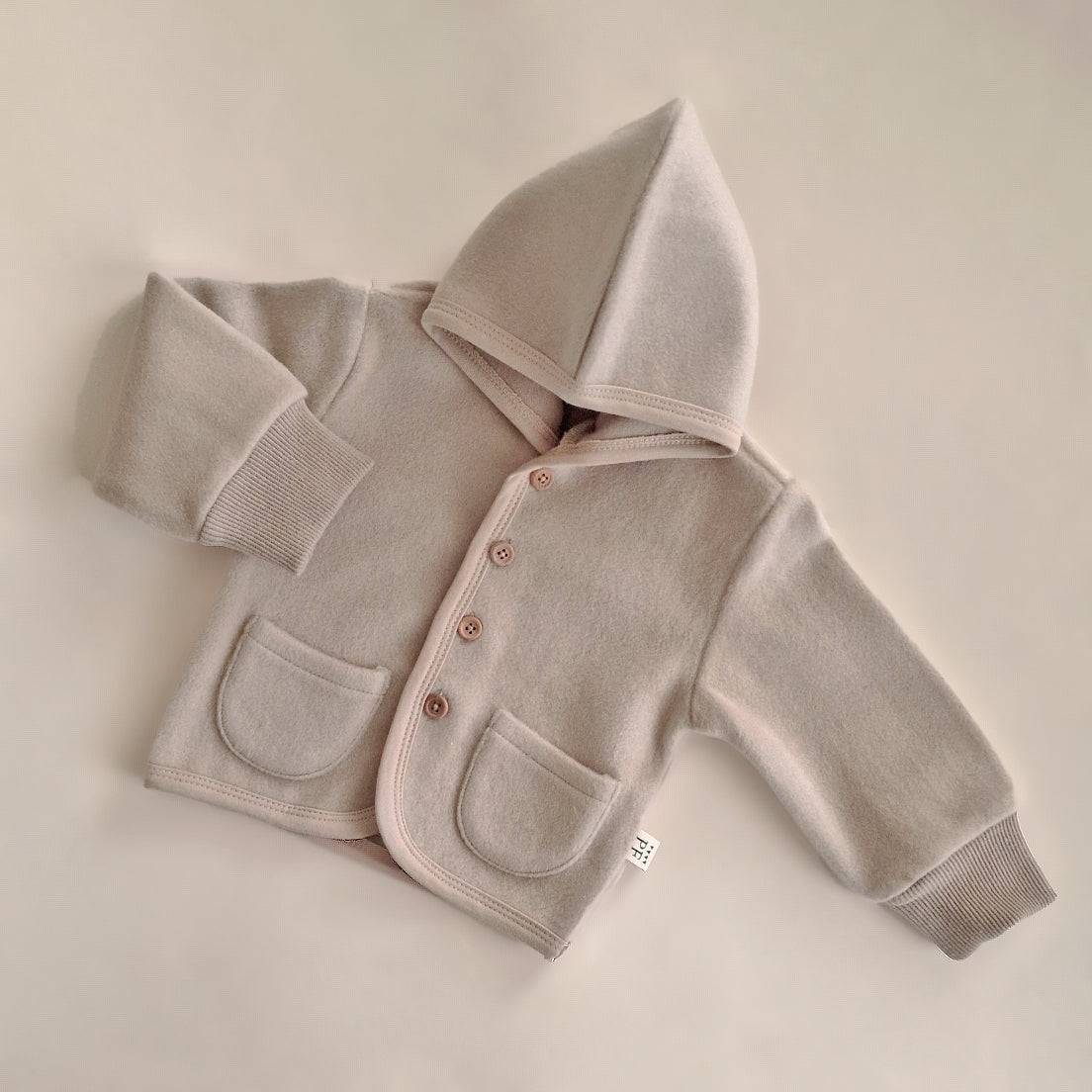 Merino Wool Fleece Jacket - Oatmeal - Petit Filippe