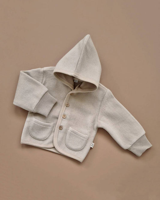 Merino Wool Fleece Jacket - Oatmeal - Petit Filippe
