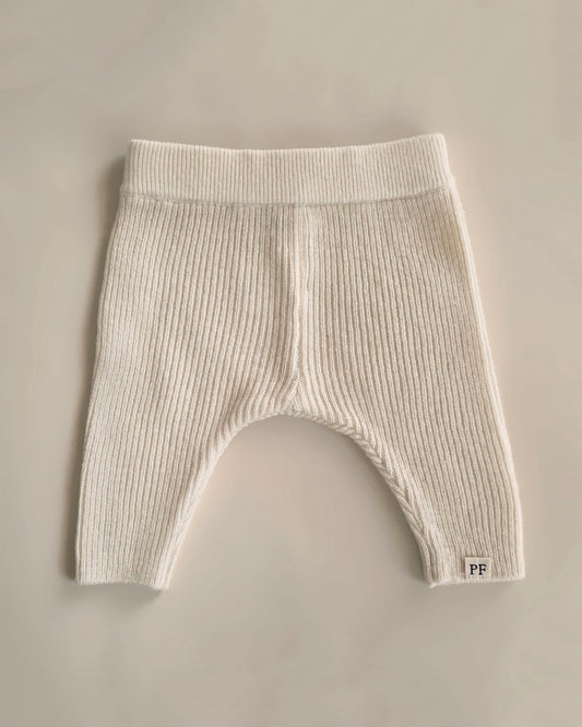 Rib Pants - Merino Wool - Ecru - Petit Filippe