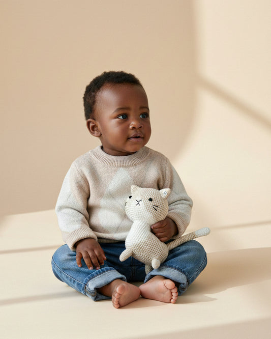 Crochet Cat - Cotton - Oatmeal