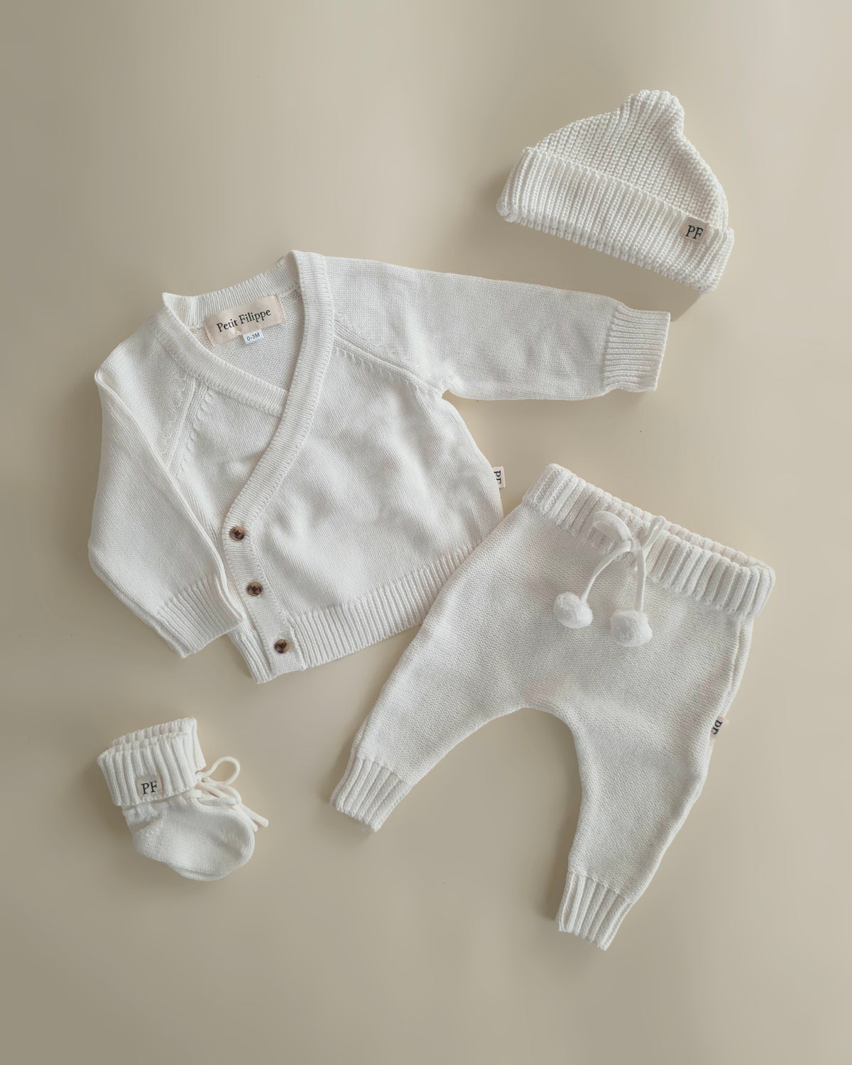 Wickelstrickjacke - Baumwolle - Ivory