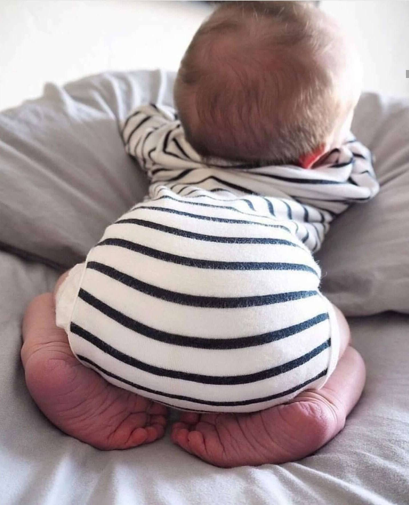 Baby Bodysuit - Short Sleeves - Breton Stripes - Petit Filippe