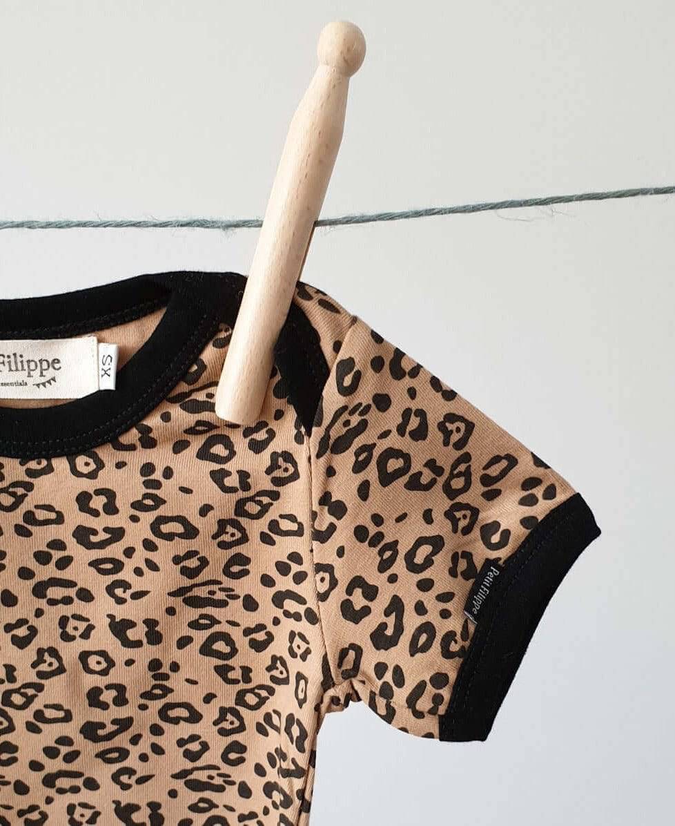Baby Bodysuit - Short Sleeves - Leopard - Petit Filippe