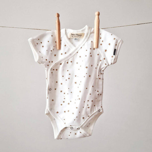 Baby Bodysuit - Short Sleeves - Stars - Petit Filippe