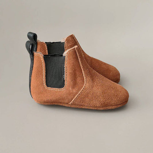 Baby - Chelsea Booties - Brick with Black Detail - Petit Filippe