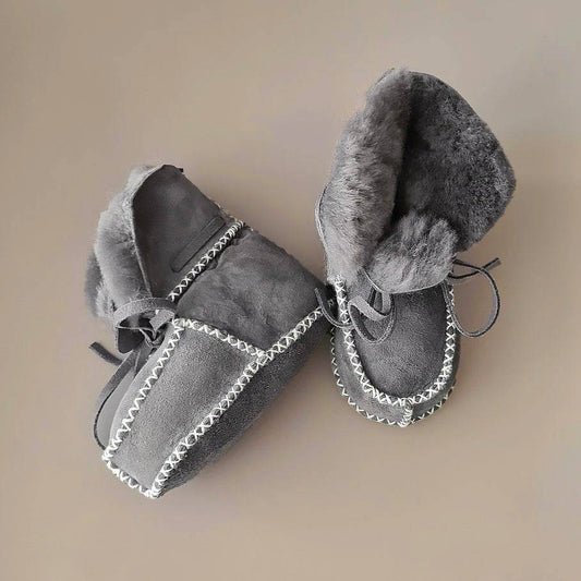 Baby - Lammy Booties - Grey Rocks! - Petit Filippe