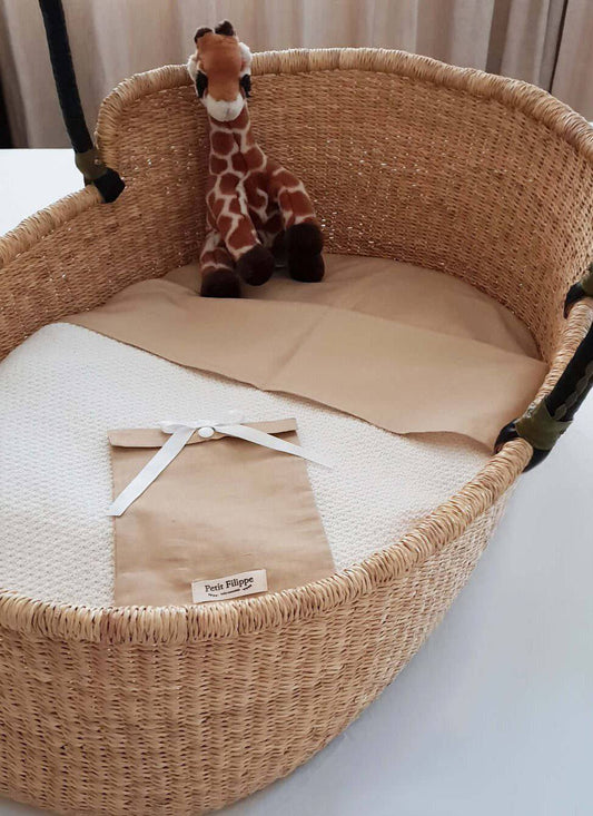 Baby - Linen Flat Sheet 90 x 110 cm - Sand - Petit Filippe