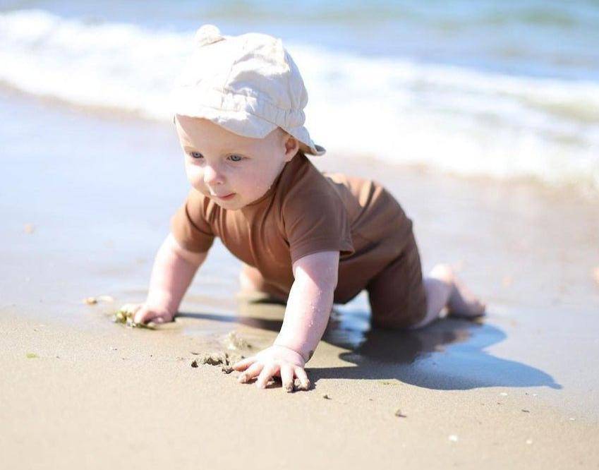 Baby Swim Playsuit - UPF50+ - Brick - Petit Filippe