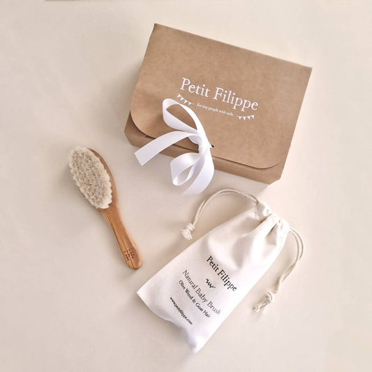 Natural Baby Brush - Olive Wood - Petit Filippe