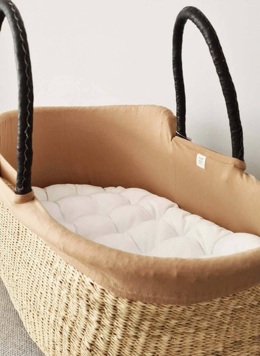 Cotton Moses Basket Liner - Beige - Petit Filippe