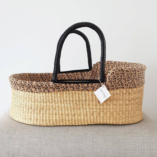 Cotton Moses Basket Liner - Leopard - Petit Filippe