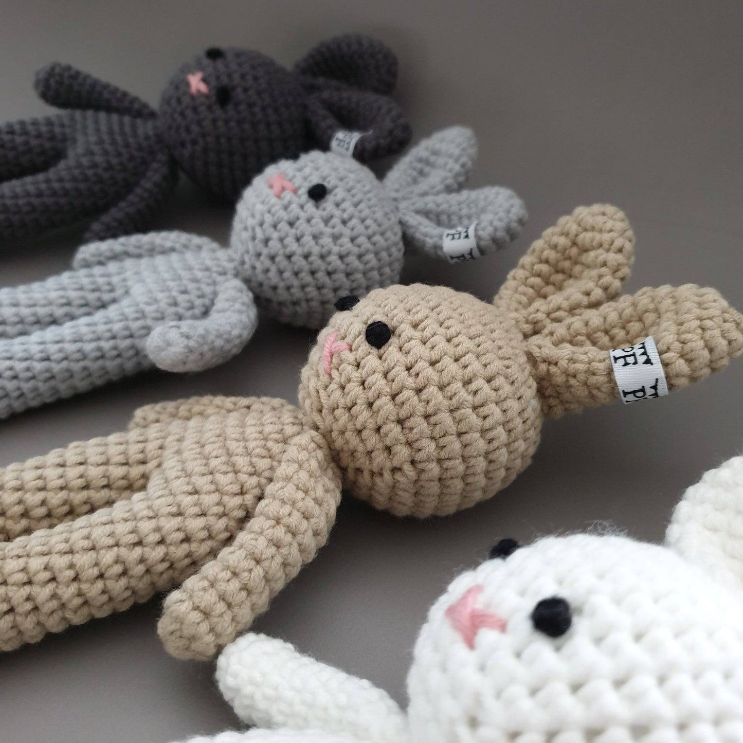 Crochet Bunny - Cotton - Light Grey - Petit Filippe