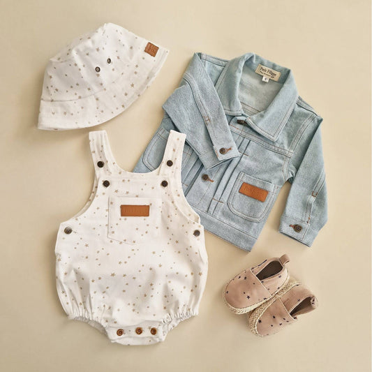 Denim - Romper Overalls - Stars - Petit Filippe