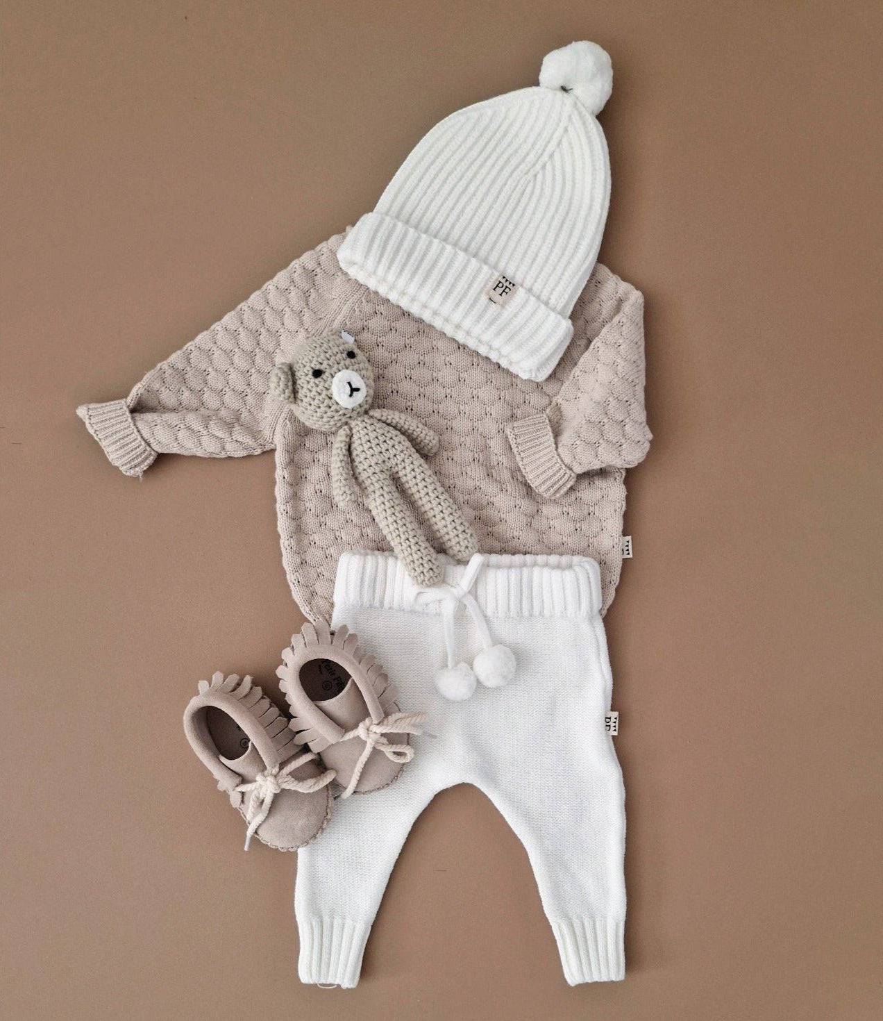 Knitted Pants - Cotton - Ivory - Petit Filippe
