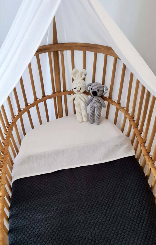 Knitted Blanket - Cotton - 100 x 70 cm - Graphite - Petit Filippe