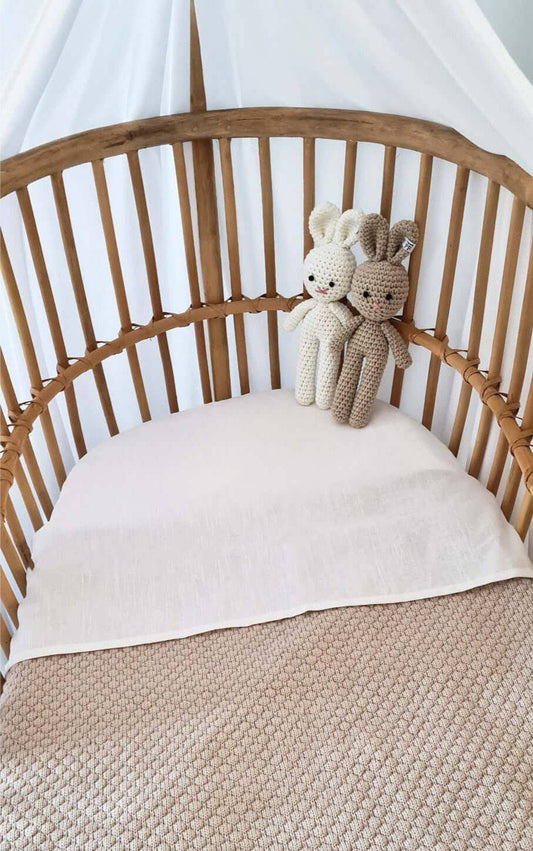 Knitted Blanket - Cotton - 100 x 70 cm - Oatmeal - Petit Filippe