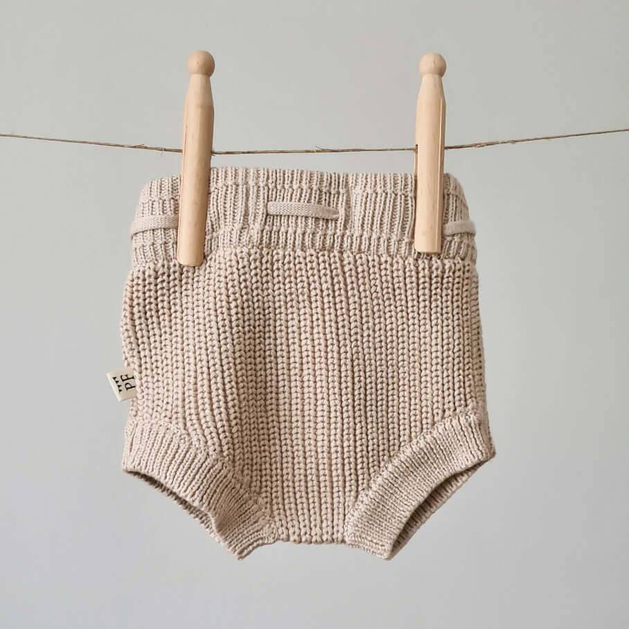 Knitted Bloomers - Cotton - Oatmeal - Petit Filippe