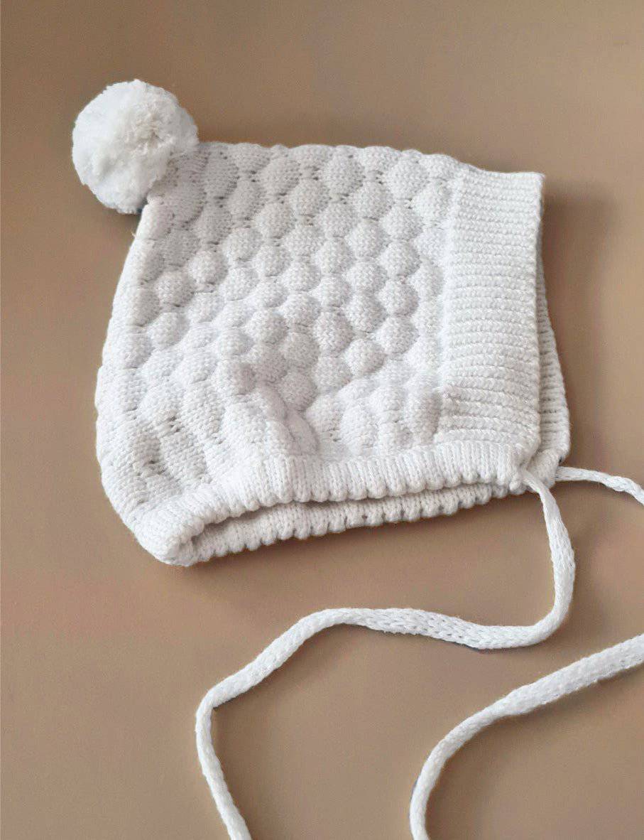 Knitted Bonnet - Cotton - Ivory - Petit Filippe