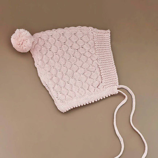 Knitted Bonnet - Cotton - Peony Pink - Petit Filippe