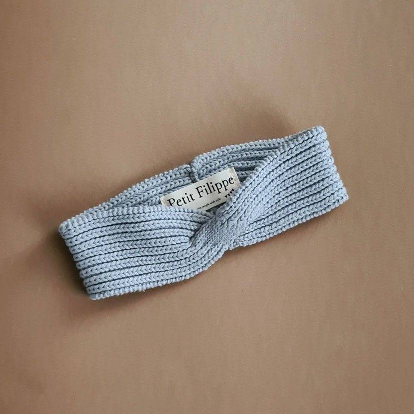 Knitted Headband - Cotton - Misty Blue - Petit Filippe