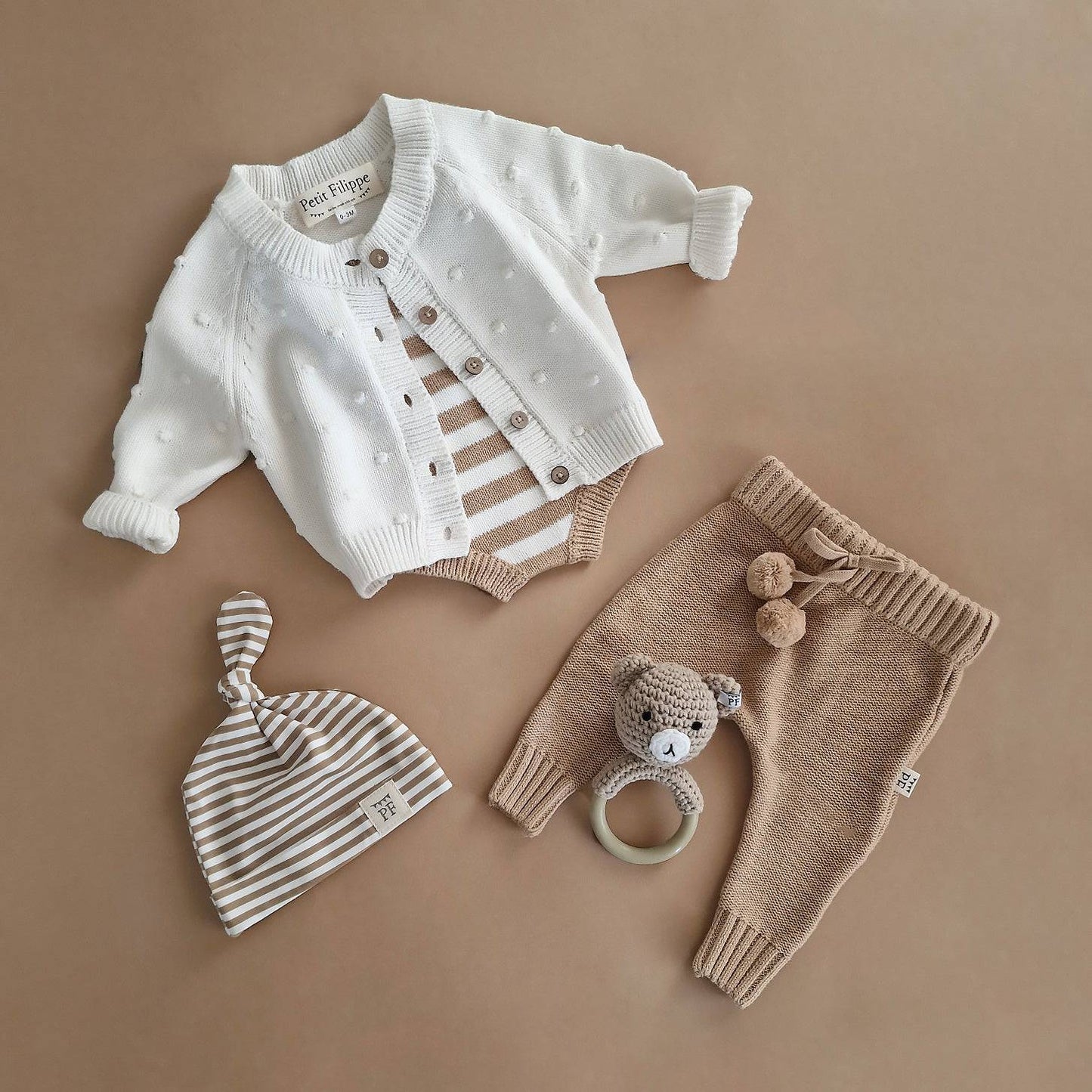Knitted Pants - Cotton - Beige - Petit Filippe