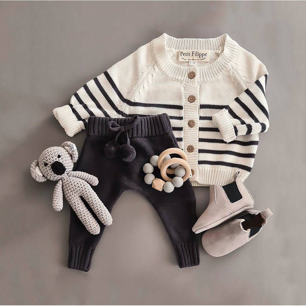 Knitted Pants - Cotton - Graphite - Petit Filippe