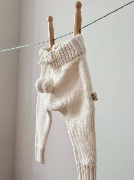 Knitted Pants - Cotton - Ivory - Petit Filippe