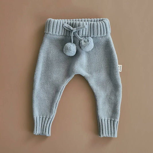 Knitted Pants - Cotton - Misty Blue - Petit Filippe
