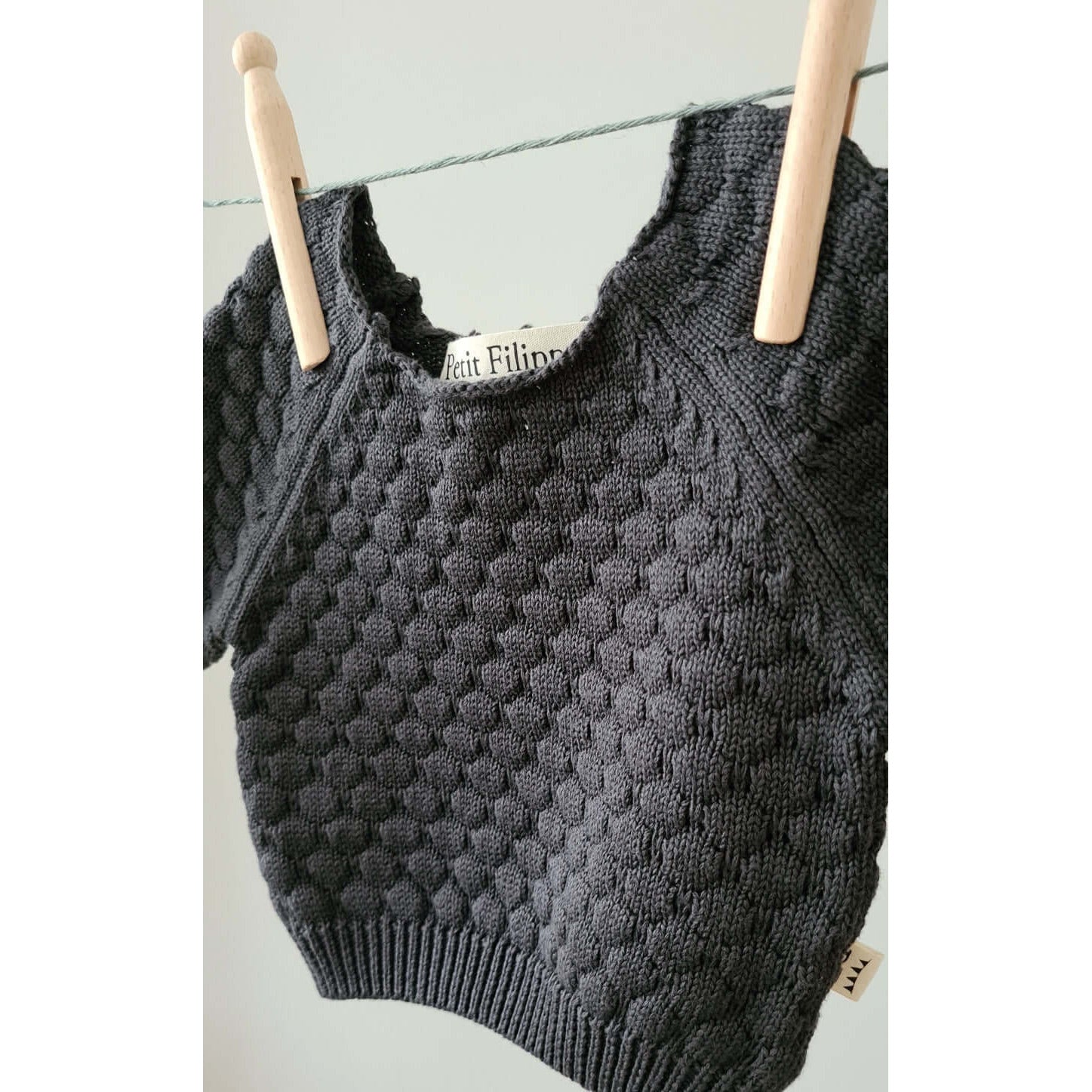 Knitted Sweater - Cotton - Graphite - Petit Filippe