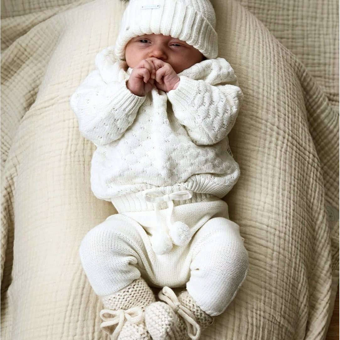 Knitted Sweater - Cotton - Ivory - Petit Filippe