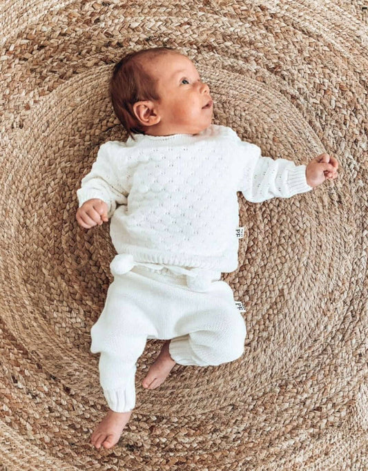 Knitted Sweater - Cotton - Ivory - Petit Filippe