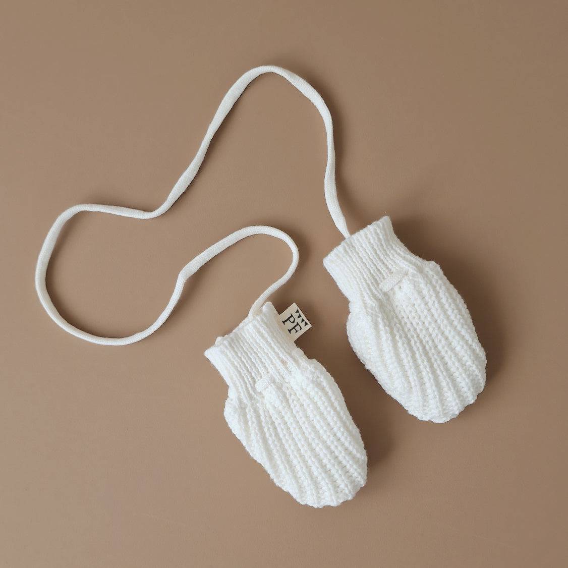Baby Mittens - Cotton & Fleece - Ivory - Petit Filippe