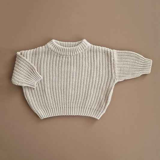 Oversized Sweater - Cotton - Oatmeal - Petit Filippe