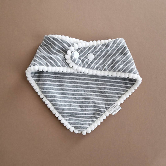 Pom Pom Bandana Bib - Grey - Petit Filippe