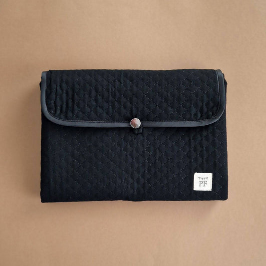 Quilted Changing Mat - Black - Petit Filippe