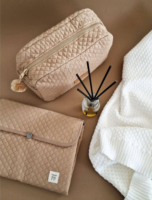 Quilted Toiletry Bag - Beige - Petit Filippe
