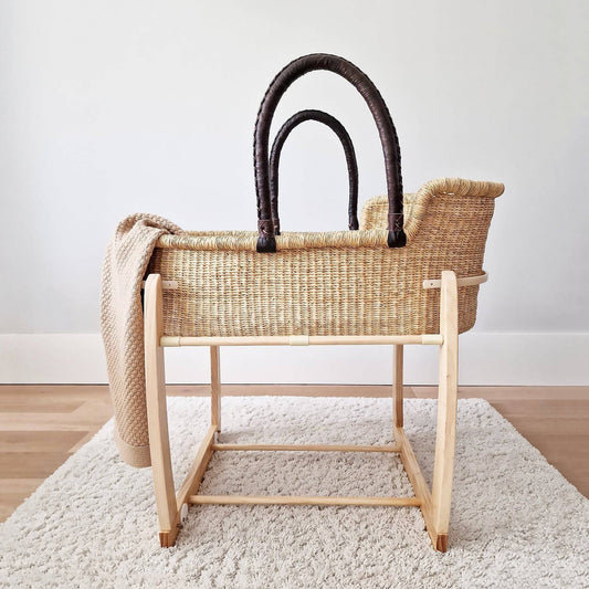 Rocking Moses Basket Stand - Natural - Petit Filippe