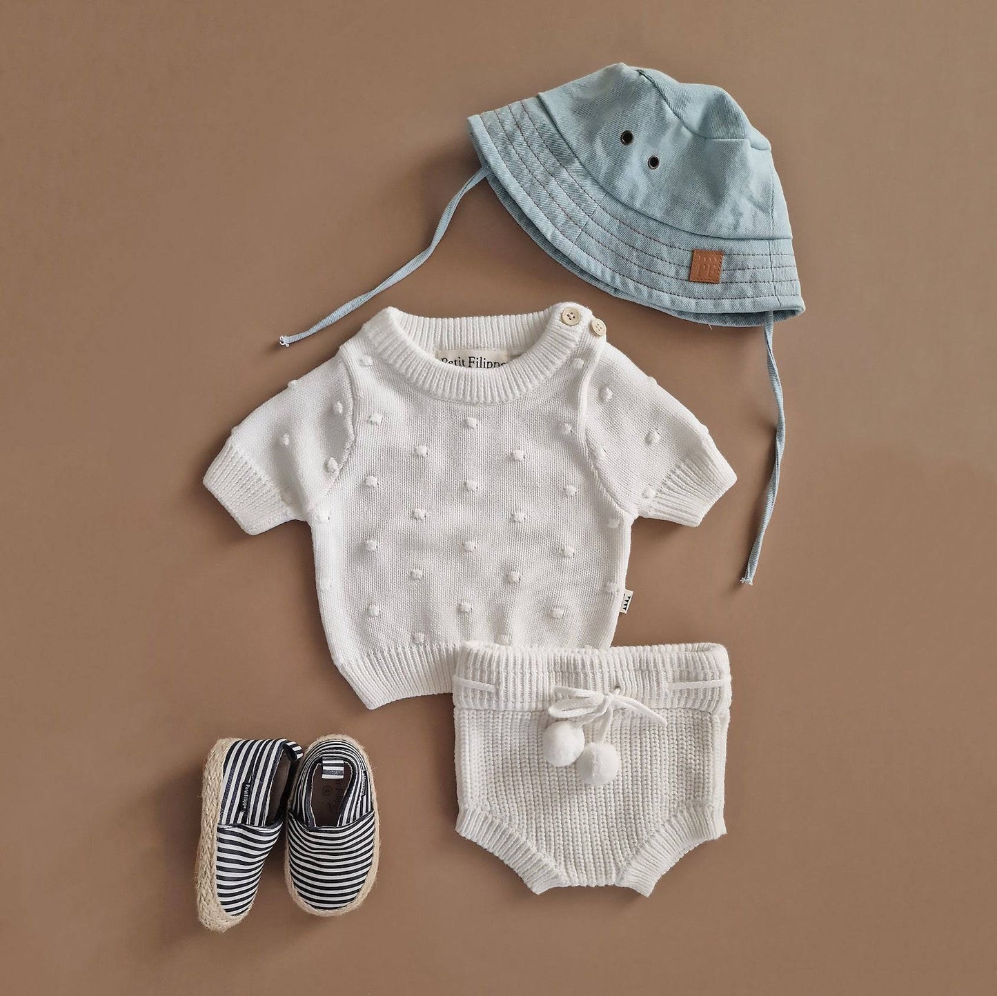 Baby - Leather Espadrilles - Breton Stripes - Petit Filippe